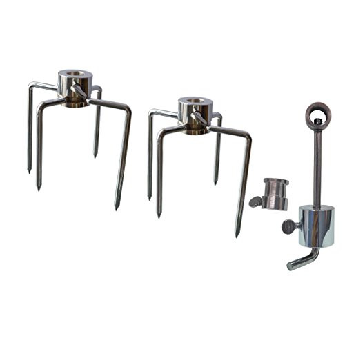 Onlyfire 6006 Grill Replacement Rotisserie Meat Forks(1-Pair) Kit with Spit Counter Balance and Bushing--Fits 1/2" hexagon & 3/8" and 5/16" square Spit Rods