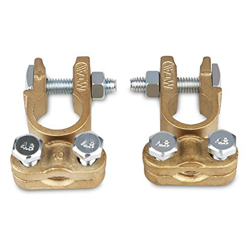 WATERWICH Heavy Duty Positive & Negative Battery Terminals Connectors Clamps Set Universal Battery Cable Terminal Adapter for Ship Boat Small Yacht RV Camper Truck Car Vehicle (Battery Terminal Set)