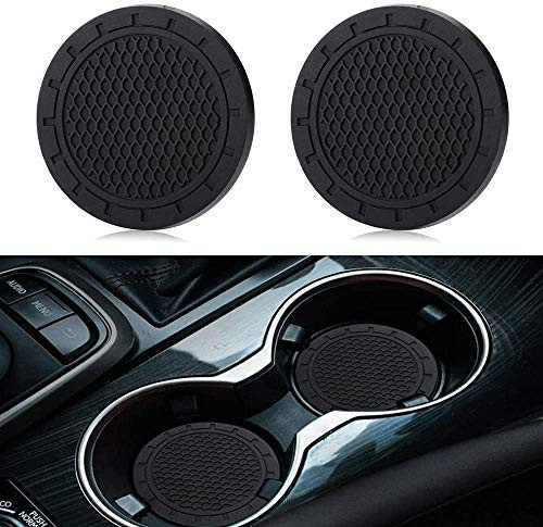 2 Pack Auto Sport 2.75 Inch Diameter Oval Tough Car Logo Vehicle Travel Auto Cup Holder Insert Coaster Can Car Interior Accessories Anti Slip Cup Mat Fit for All Cars Accessory
