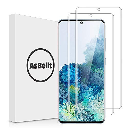 Asbellt [2 Pack] Tempered Glass Screen Protector for Galaxy S20 Plus and S20 Plus 5G 6.7'' [Fingerprint Sensor Compatible][Full Adhesive][3D Glass][Case Friendly] for Samsung Galaxy S20 Plus/S20+ 