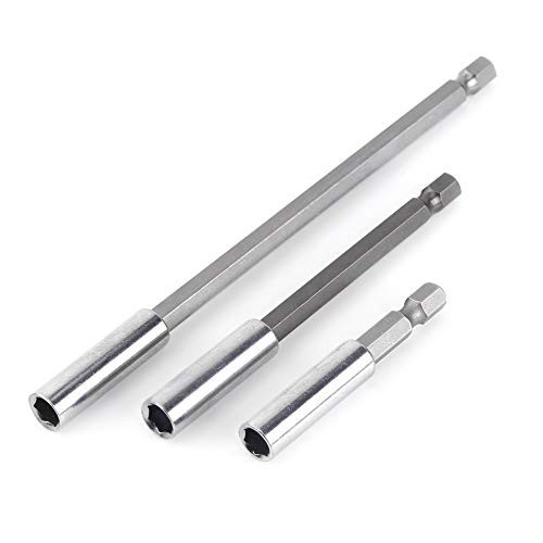Yesbaby 3pcs Electrical Drill Screwdriver Extension Bar Magnetic Bit Holder 1/4" Shank Tool