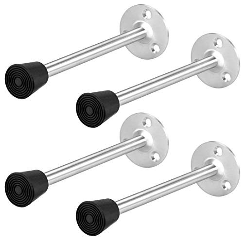 uxcell Door Stopper Stop Bumper Wall Protector Sound Dampening Wall Mount w Rubber Tip 157mm Long 4pcs