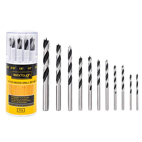 Uniteco 11-Pcs Wood Drill Bit Set Woodworking Brad Point Bit Set E01008