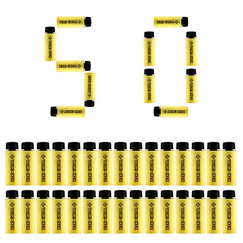 WORKER 50PCS Stefan 36mm Short Darts for Modified Nerf Blasters Toy Color Yellow Black