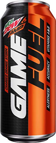 Mountain Dew Game Fuel, Charged Orange Storm, 16 Fl Oz. Cans (12 Pack) (Packaging May Vary)