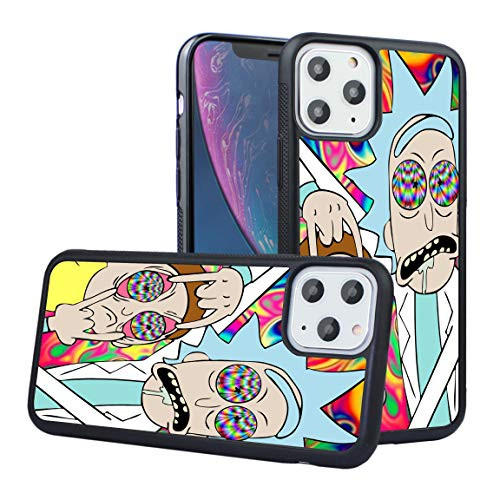 LEALIN iPhone 11 Pro Max Case, Rick and Morty Antiskid Handle Black TPU Phone Case for iPhone 11 Pro Max 6.5 inch,iPhone 11 Pro Max Cover