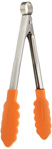 Cuisipro Silicone Locking Tongs 9.5 Inch, Orange
