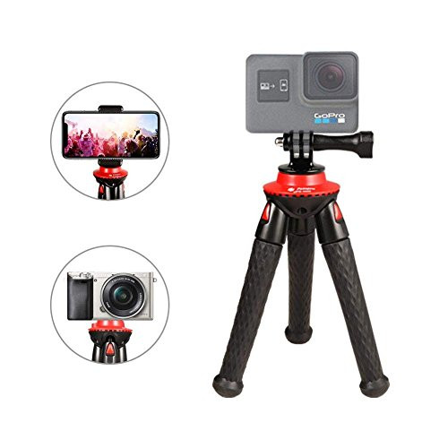 Phone tripod, Fotopro Portable and Flexible Mini Tripod with Bluetooth Remote Control, Universal phone Clip and Gopro Adapter for iPhone, Android Phone, Camera, Sports Camera GoPro