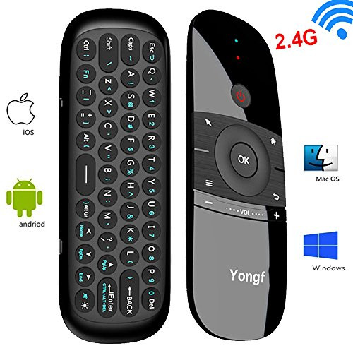 Wireless Mouse With Keyboard,Yongf 2.4Ghz Wireless Android Remote Smart TV Controller Android TV Box Mini Keyboard For Android TV Boxes, PCs, Laptops, Projectors And Smart TVs（not for Smasung TV)