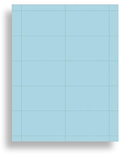 Colored Business Cards - 25 Sheets / 250 Business Cards - Inkjet & Laser - 10 per sheet (Plain Blue)