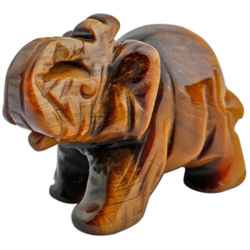 mookaitedecor Yellow Tiger's Eye Crystal Elephant Sculpture Statue Crafts Healing Reiki Pocket Gemstone Figurines 1.5 Inch mookaitedecor Yellow Tiger's Eye Crystal Elephant Sculpture Statue Crafts Healing Reiki Pocket Gemstone Figurines 1.5 Inch