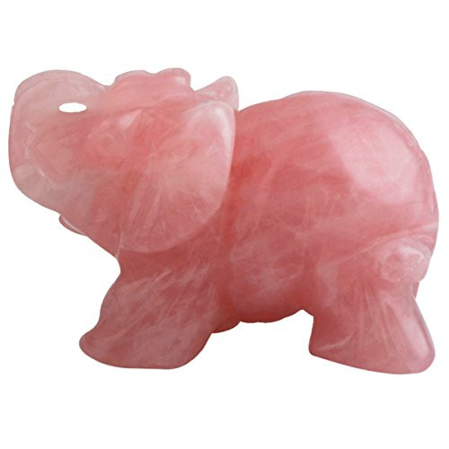 mookaitedecor Rose Quartz Crystal Elephant Sculpture Statue Crafts Healing Reiki Pocket Gemstone Figurines 1.5 Inch mookaitedecor Rose Quartz Crystal Elephant Sculpture Statue Crafts Healing Reiki Pocket Gemstone Figurines 1.5 Inch
