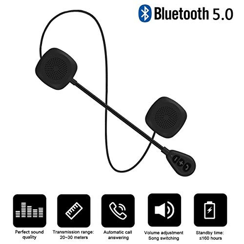 Baile Upgraded Version Wierless Motorcycle Helmet Headset with Bluetooth 5.0, High Sound Quality & Louder Bluetooth Headset, Wireless Helmet Heaphones Communication Systems for Motorbike, 0.45'' Slim