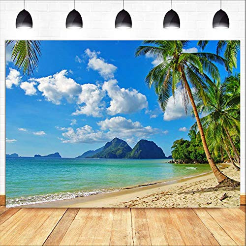 Hawaii Wedding Photo Blue Sea Sky Coconut Palm Tree Photography Background 7x5ft Vinyl Ocean Beach Backdrops Studio Decoration Props Banner