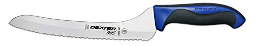 Dexter 9" Scalloped Offset Slicer, Blue Handle