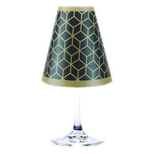 di Potter WS424 New York 3D Line Paper Red Wine Glass Shade, Black/Bronze (Pack of 12)