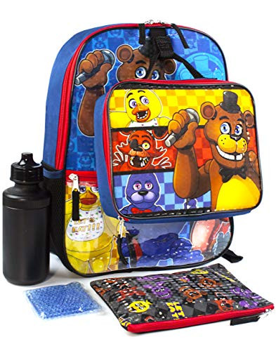 Five Nights At Freddy's FNAF School Backpack Lunch box Water Bottle 5 Piece Set