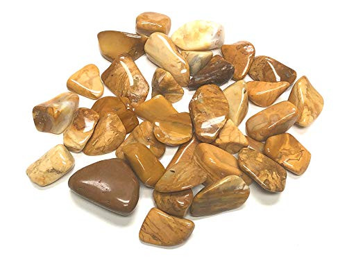 Zentron Crystal Collection: Tumbled Yellow Jasper, Includes Velvet Bag - Large 1" Pieces (1 Pound)
