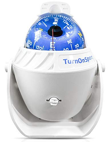 TurnOnSport Boat Compass Dash Mount Flush - Boating Compass Dashboard Suction - Navigation Marine Compass Boats Surface Mount - Illuminated Dashboard Compass Ship - Electronic Sea Compass Suction Cup