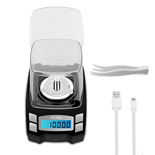 KUBEI USB Rechargeable Digital Milligrams Scale 100g x 0.001g, High Precision Jewelry Scale, Reloading Professional Mini Digital Pocket Scales, Portable Electronic Scale Weight Grams and Oz
