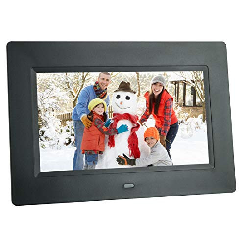 Digital Picture Frame 7 Inch Electronic Photo Frame & 1024 x 600 High Resolution IPS Widescreen Display - Calendar/Clock Function, MP3/ Photo/Video Player with Remote Control