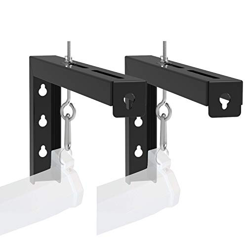 Universal Projector Screen L-Bracket Wall Hanging Mount 12 Adjustable Extension with Hook Manual, Spectrum and Perfect Screen Placement up to 80lbs/36kg (PSM001XL-B) by WALI, Black