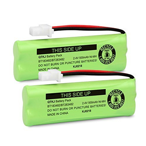 QTKJ BT183482 BT283482 2.4V Battery for Cordless Phones Vtech DS6401 DS6421 DS6422 DS6472 LS6405 LS6425 LS6425-3 LS6426 LS6475 LS6475-3 LS6476 89-1348-01 Handsets (2-Pack)