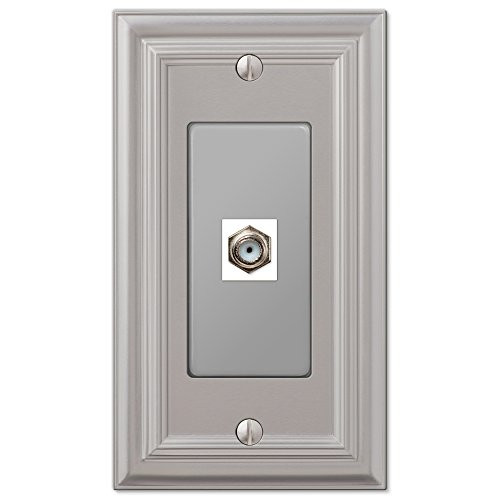 Amerelle 94CXN Continental Satin Nickel Cast 1 Coaxial Wallplate