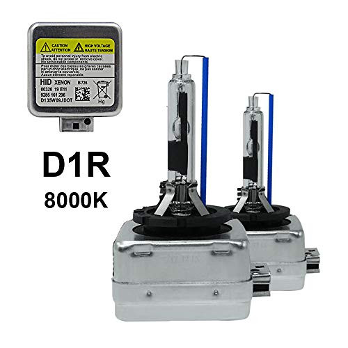 Dinghang D1R 8000K 35W Xenon HID Headlight Replacement Bulbs, High And Low Beam Hid Headlights (2pcs)