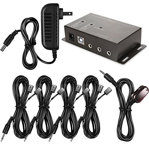 Cingk Infrared Repeater System IR Remote Control Extender Kit Control Up To 12 Devices Hidden IR System for Home Entertainment Theater