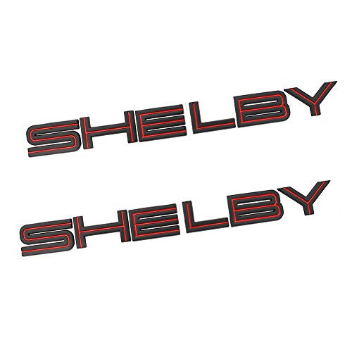 New 2x SHELBY Emblem Replacement for MUSTANG SHELBY GT500 COBRA Car Styling Metal Fender Trunk Lid Badge Sticker (Black-Red)