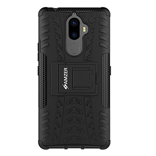AMZER Slim Protective Shockproof Hybrid Warrior Case Heavy Duty Dual Layer Cover Skin for Lenovo K8 Note - Black Rugged