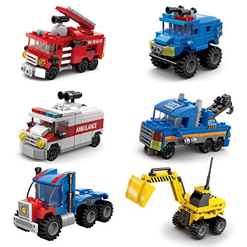 FUN LITTLE TOYS 6 in 1 Robot Building Blocks Set, Construction Building Toys for Boys and Girls, Robot STEM Toys
