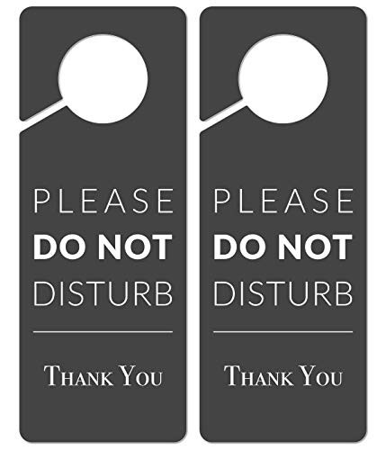 Do Not Disturb Door Hanger Sign, 2 Pack (Printed on Both Sides), 9.3?x3.5?PVC Plastic, Please Do Not Disturb Sign for Home, Office, Hotel, Bathroom, Bedroom, Pumping, Breastfeeding, Therapists, Clinic