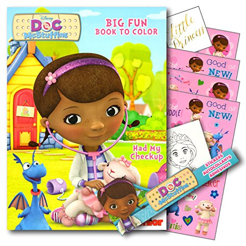 Doc McStuffins Coloring Book with Stickers Set - 96 Pg Coloring Activity Book and Doc McStuffins Stickers Bundled with 2 Separately Licensed GWW Prize Reward Stickers
