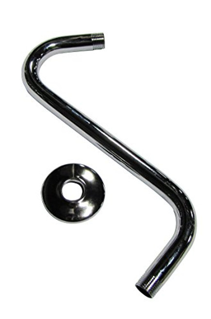 Plumb Pak PP825-19 S Shaped Shower Arm & Flange, Chrome, Plumb Pak PP825-19 S Shaped Shower Arm & Flange, Chrome,