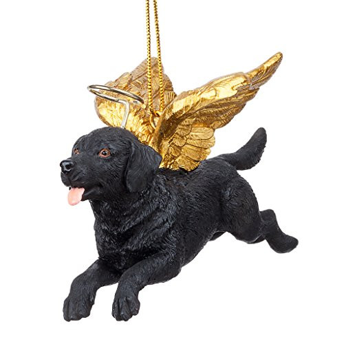 Christmas Tree Ornaments - Honor The Pooch Black Labrador Retriever Holiday Angel Dog Ornaments