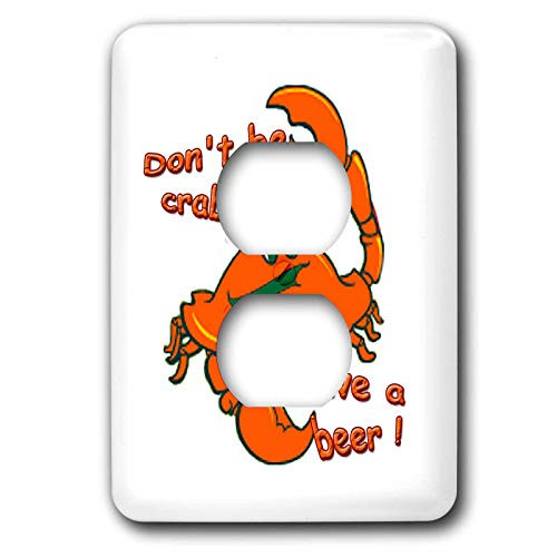 3dRose lsp_1485_6"Don't Be Crabby Have A Beer 2 Plug Outlet Cover
