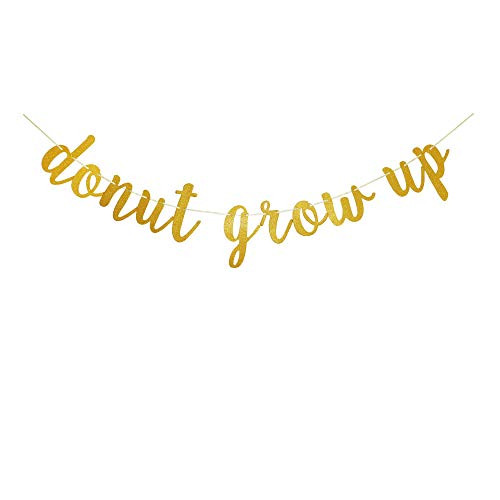 Donut Grow Up Banner, Donut Theme Party Decors, Gold Baby Girl's Birthday Party Sign Supplies Donut Grow Up Banner, Donut Theme Party Decors, Gold Baby Girl's Birthday Party Sign Supplies