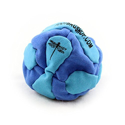 Dragonfly Footbags Blue and Light Blue Paradox 14 Panel Metal Filled (Hacky Sack)