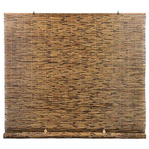 RADIANCE Cord Free, Roll-up Reed Shade, Natural, 48 x 72, Cocoa