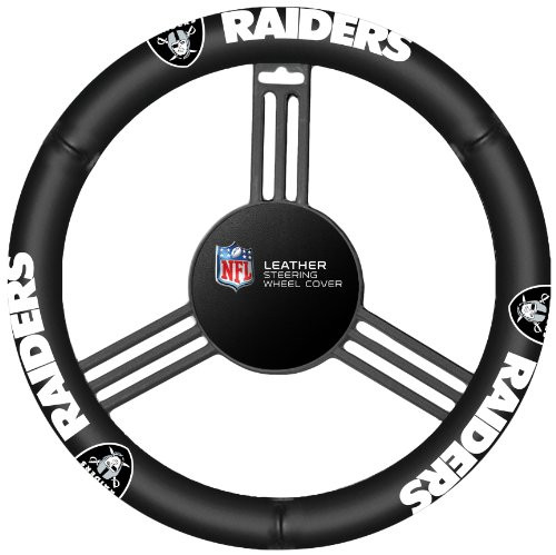 NFL Oakland Raiders Leather Steering Wheel Cover