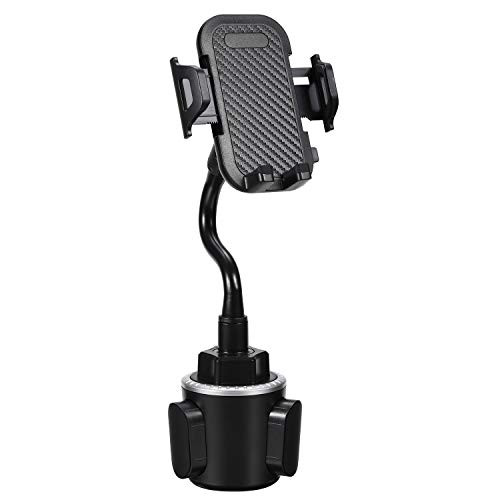 Car Cup Holder Phone Mount, Stable and Adjustable Gooseneck Cup Holder Cradle for Car Compatible with iPhone 11 Pro/XR/XS Max/X/8/7 Plus/6s/Samsung S10+/Note 9/S8 Plus/S7 Edge(Black)