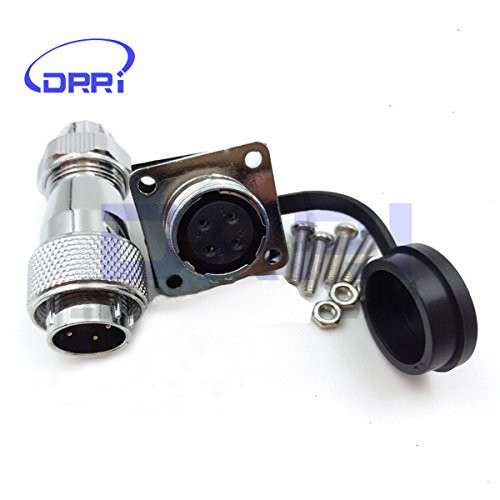 DRRI DRRI WS16 ?16mm 2pin 3pin 4 pin 5pin 6pin 7pin 9pin Metal Square Flange Panel Mount Aviation Cable Connector (4pin)
