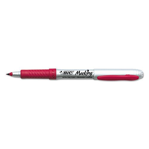 BIC GPMU11RD Marking Ultra-Fine Tip Permanent Marker, Rambunctious Red, Dozen