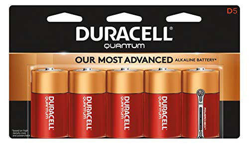 Duracell QU1300B5TBCD Quantum Alkaline D Batteries (Pack of 5)