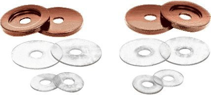 CRL Antique Brushed Copper Replacement Washers for Back-To Back Solid Pull Handles - Set