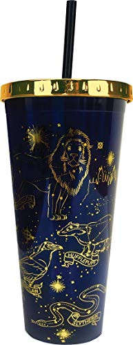 Spoontiques Harry Potter Constellations Foil Cup w/Straw, 20 oz, Navy