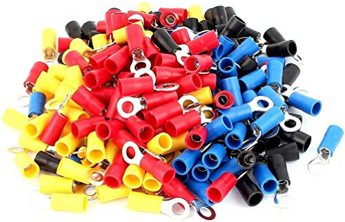 Fielect 100Pcs AWG22-16 Blue Insulated Terminals Ring Electrical Wire Crimp Connectors Copper Wiring Connector RV1.25-3.2 Model Fielect 100Pcs AWG22-16 Blue Insulated Terminals Ring Electrical Wire Crimp Connectors Copper Wiring Connector RV1.25-3.2 Model