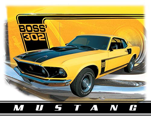Desperate Enterprises Ford Mustang Boss 302 Tin Sign, 16" W x 12.5" H